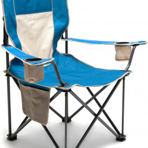 Scaun pliabil pentru camping Sunnyfeel, metal/tesatura oxford, albastru, 97 x 63 x 97 cm