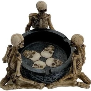 Scrumiera Mijoma, rasina, negru/maro, 10 x 10 x 9 cm