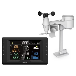 Sencor SWS 9400 statie meteo profesionala, ecran LCD TRUE BLACK 14.5 cm, senzor wireless 5in1, 150m, SENSIRION, prognoza 12-24h, alb - Verificat A · Re-Bloom - Img 1