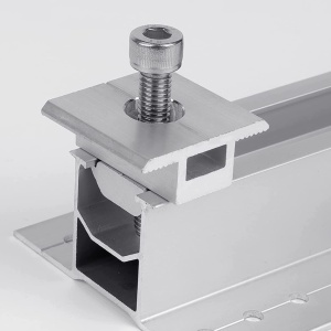 Set 10 cleme de montare pentru panoul solar Cissiyog, aluminiu, argintiu, 12 x 5 x 5 cm