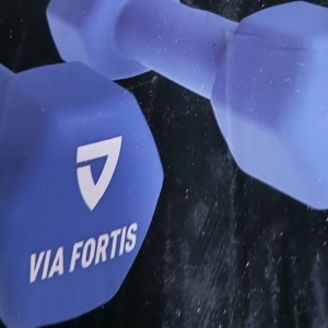 Set 2 gantere VIA FORTIS, 2x3 Kg, premium, albastru, Resigilat, Grad A - Img 2