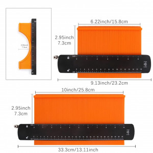 Set 2 indicatoare de contur cu blocare Oliya, ABS/metal, portocaliu/negru, 15/25 cm - Img 6