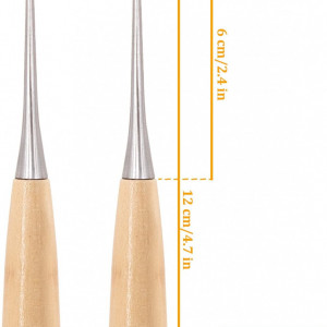 Set 2 instrumente de perforare pentru piele Jlngthong, lemn/metal, natur/argintiu, 12 cm