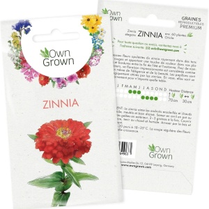 Set 2 plicuri cu seminte de Zinnia-Carciumarese OwnGrown, rosu/portocaliu, 120 bucati