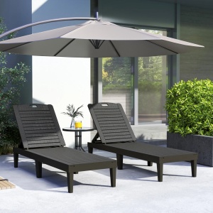 Set 2 sezlonguri de gradina Re-Bloom, polipropilena, 56x187x28 cm, spatar 4 pozitii reglabile, 120 kg, negru - Verificat A · Re-Bloom - Img 2