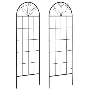 Set 2 suporti plante agatatoare treliu 51x152 cm, metal vopsit pulbere, insertie sol sau perete, negru - Verificat A · Re-Bloom