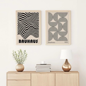 Set 2 tablouri decorative Re-Bloom, MDF, natur/negru, 50 x 70 cm - Img 2