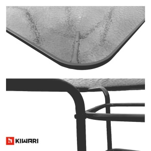 Set 20 mese patrate Kiwari Capri 90x90x71 cm, 4 persoane, gradina/terasa, gri - Img 3