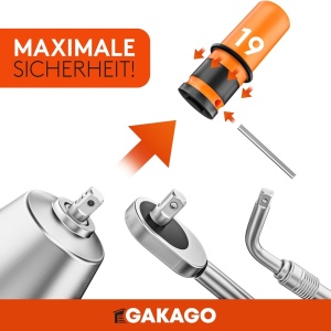  Set Chei Tubulare cu Protectie Gakago, 17mm /19mm /21mm - Pentru Schimbarea Rotilor Fara Zgarieturi