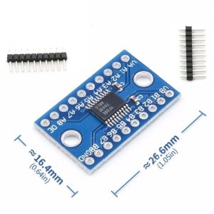 Set 3 module de conversie nivel logic TXS0108E cu 8 canale 10Gtek, metal, albastru/negru, 26,6 x 16,4 mm