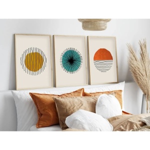 Set 3 tablouri decorative MDF/lemn masiv, 3x50x70 cm, MDF 3mm, cadru lemn masiv 2.5 cm, multicolor - Verificat A · Re-Bloom - Img 2