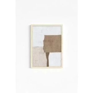 Set 3 tablouri decorative MDF/lemn masiv 50x70 cm, MDF 100%, cadru lemn 2cm, imprimare digitala, bej/alb/maro - Verificat A · Re-Bloom - Img 3