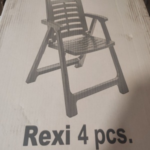 Set 4 scaune de gradina, Progarden, Rexi, Pliabil, Polipropilena, Antracit, 56x89x82 cm, Resigilat, Grad A - Img 4