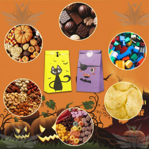 Set 48 pungi cadou cu autocolante Halloween Colmanda, hartie, multicolor, 23x15x10cm - Img 4