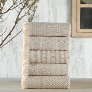 Set 5 prosoape, bumbac 100%, 38x65 cm, 270g/m², lavabil 40°C, bej - Verificat A · Re-Bloom - Img 1