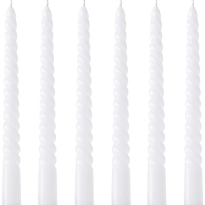 Set 6 lumanari cilindrice Twisto albe - Img 1