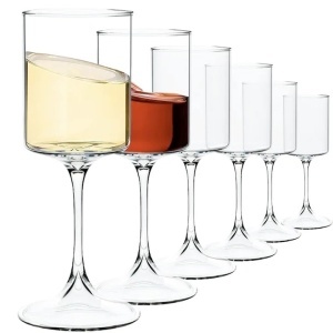 Set 6 pahare vin, model evazat, 355 ml, sticla, transparent, Resigilat, Grad A