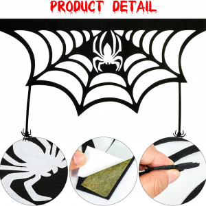 Set banner si decor pentru Halloween Qpout, pasla/hartie/plastic, negru, 4 m / 80 x 48 cm - Img 6