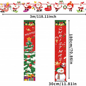 Set bannere pentru Craciun JOKILY, 3 piese, textil/hartie, multicolor, 180 x 30 cm/300 cm - Img 7