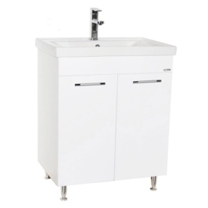 Set Baza, lavoar baie GN0541 cu usi si oglinda Celine - 60 cm alb - Img 3