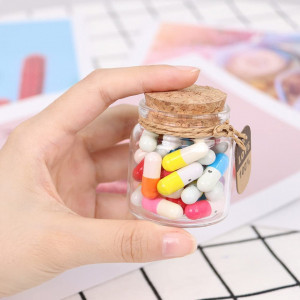 Set borcan cu 25 capsule pentru mesaje Amycute, sticla/plastic/hartie, multicolor, 9 x 3 x 10 cm - Img 2