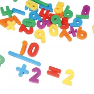 Set cifre si semne matematice magnetice Lena multicolore 36 piese 3 cm lungime - Img 2