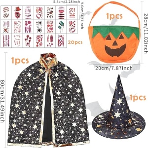 Set costum si o geanta pentru Halloween Capgoost, poliester, multicolor