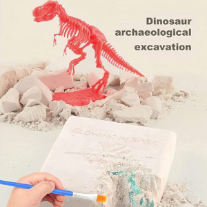 Set cu schelet de dinozaur si kit de cautare Sipobuy, plastic, albastru, Fosila-Brachiosaurus, 12,5 x 5, 5 x 17,5 cm - Img 7