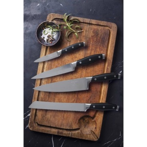 Set cutite de bucatarie, 4 piese, din otel inoxidabil german X50 Ultra +, negru, Resigilat, Grad A - Img 3