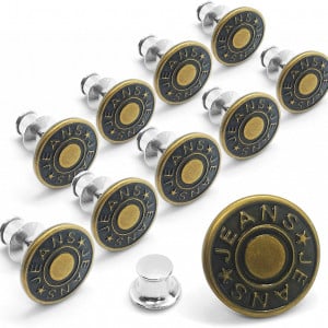 Set de 10 butoane pentru blugi E-poQ®, metal, bronz, 17 x 15 mm