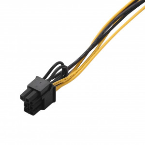 Set de 10 cabluri de alimentare cu 6+2 pini Smallterm, plastic, galben/negru, 50 cm - Img 5