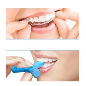 Set de 10 cleme Y Chewies si 2 dispozitive de indepartare, pentru aparate dentare invizibile, albastru