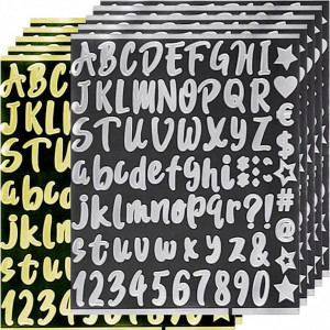 Set de 10 coli cu 810 autocolante alfabet Taekooki, hartie/vinil, multicolor, 24,5 x 18,5 cm