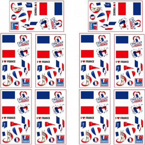 Set de 10 foi cu tatuaje temporare pentru cupa mondiala ZETIY, multicolor, 68 x 120 mm - Img 1