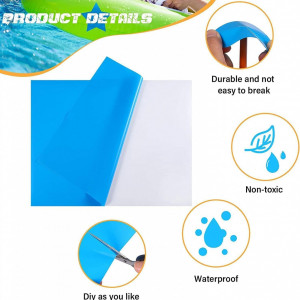 Set de 10 patch-uri pentru repararea piscinei Sunshine Smile, PVC, albastru, 10 x 25 cm - Img 6