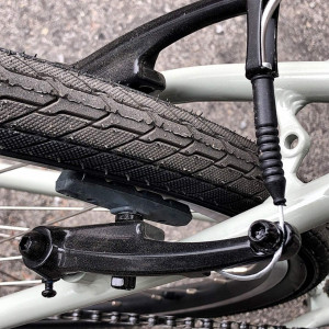 Set de 10 saboti de frana pentru biciclete Jiehaojia, cauciuc/metal, negru/argintiu, 70 mm - Img 4