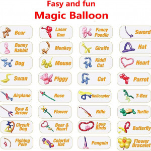 Set de 100 de baloane lungi pentru decoratiuni de petrecere Cue, latex, multicolor - Img 6