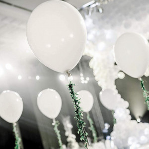 Set de 100 de baloane pentru petrecere JIASHA, latex, alb, 30 cm - Img 7