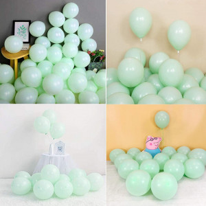 Set de 100 de baloane pentru petrecere JIASHA, latex, verde, 25 cm - Img 1