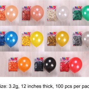 Set de 100 de baloane pentru petrecere Yisscen , latex, alb, 30 cm - Img 6