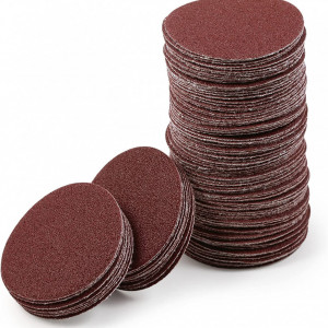 Set de 100 de discuri abrazive Leontool, oxid de aluminiu, rosu, 100, 5,5 cm - Img 1