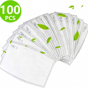 Set de 100 filtre de carbune activ PM2.5 pentru masca de protectie Begleri, alb/gri, 12 x 7 cm - Img 4