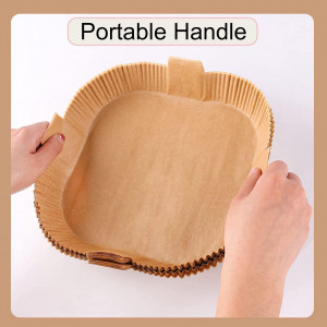 Set de 100 foi de copt pentru friteuza cu aer Piucrty, hartie, natur, 20 cm - Img 3