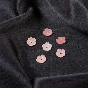 Set de 100 margele in forma de flori pentru bricolaj Airssory, rasina, roz, 10 mm - Img 4