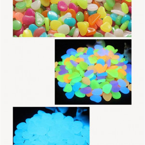 Set de 100 pietre decorative fluorescente Yiwong, rasina, alb