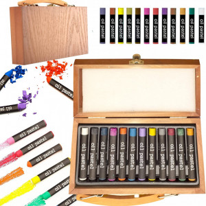 Set de 12 culori in cutie de lemn pentru copii Kinspory, multicolor, lemn, 10 x 18 x 3 cm