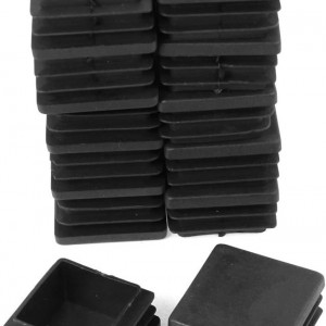 Set de 12 insertii tubulare patrate Sourcing map, plastic, negru, 35 X 35 mm