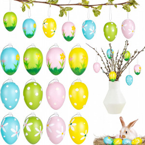 Set de 12 oua pentru Paste MELLIEX, plastic, multicolor, 3,8 x 5,5 cm - Img 1