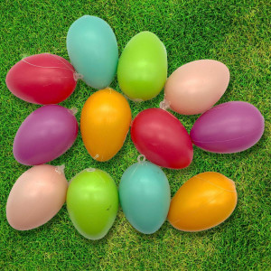 Set de 12 oua pentru Paste Mijoma. plastic, multicolor, 6 x 4 cm - Img 2