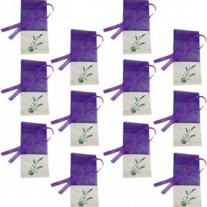 Set de 12 saculeti pentru lavanda Hemoton, mov, tifon, 15 x 7,2 cm - Img 7